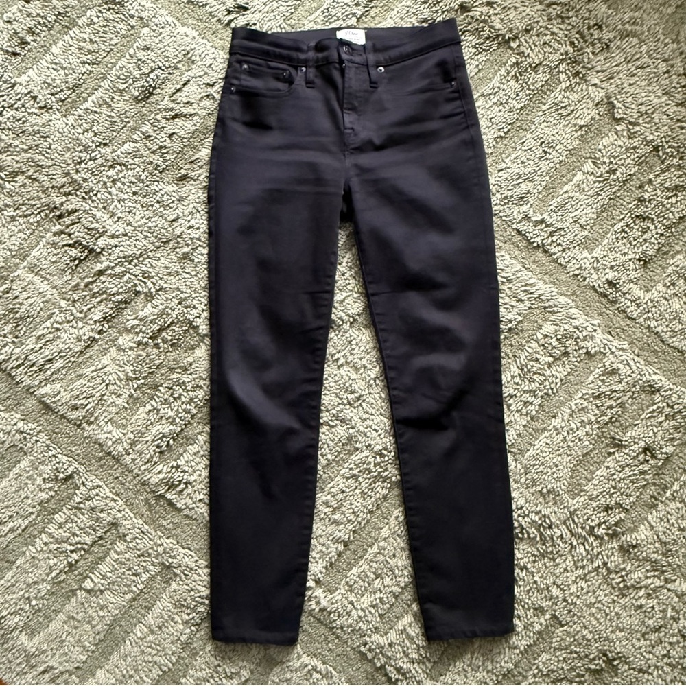 J. Crew 9” High-Rise Toothpick Skinny Jeans Black